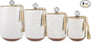 Youngs 21207 Ceramic Canister with Wood Lid and Silicon Seal, Crystal Knob and Blessing Bead Tassel Accent, 4-piece Set by CozyNest Decor