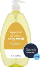 Amazon Basics Tear-Free Baby Hair and Body Wash, 27.1 Fluid Ounce, Lightly Scented, 2-Pack (Previously Solimo) by TinyTreasures Baby Boutique