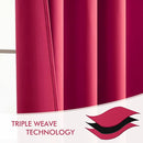 MIULEE Hot Pink Back Tab Blackout Curtains 90 Inches Long 2 Panels Set for Living Room Bedroom Privacy, Rod Pocket/Pinch Pleat Thermal Insulated Room Darkening Pleated Light Blocking Drapes by TinyTreasures Baby Boutique