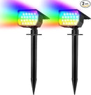 Solar Spot Lights Outdoor Color Changing, [7 Mode/2 Pack] Christmas Landscape Spotlights, Solar Lights Outdoor Waterproof, Solar Led Powered Flood Light for Outside Pathway Yard Garden Walkway by CozyNest Decor
