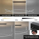 Modern Chandelier, Linear Pendant Light LED Dimmable Hanging Light Fixture, 3000K-6500K with Remote Control (Black, 47IN) by CozyNest Decor