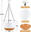10 inch Hanging Planters Self Watering Pots for Indoor Plants, 3 Pack Plastic Hanging Basket with Removable Tray for Home Garden Porch Balcony Patio Decor (White) by CozyNest Decor