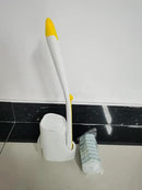 JEHONN Disposable Toilet Brush with 40PCS Wand Cleaner Refills, Wall Mounted Toilet Bowl Brush Holder Set, Bathroom Cleaning System for Sink Bathtub Wash Basin (Yellow) by CozyNest Decor