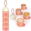 Accmor Formula Dispenser On The Go, 4 Layers Stackable Formula Container to Go, Non-Spill Portable Milk Powder Baby & Kids Snack Container, Pink by TinyTreasures Baby Boutique