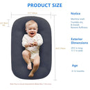 Baby Lounger for Newborns, Baby Nest & Floor Cushion, Soft Cotton, Portable Diaper Changing Pads for Boys & Girls 0-12 Months (Dark Gray) by TinyTreasures Baby Boutique