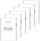 HAUS AND HUES 24x36 White Metal Picture Frames - Features Premium Aluminum, Vertical & Horizontal Hang, Shatterproof Plexiglass - Perfect for Home, Room, Office (24x36 in, White, Set of 6) by CozyNest Decor