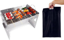 Travel-Ready BBQ Grill with Carry Bag,16.92-inch,Portable Compact Foldable Camping Grill,Easily disassembles for storage in a carrying bag,Stainless Steel Charcoal Grill, Outdoor barbecue fire pit by GreenHaven Gardens
