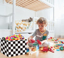 HIYAGON Rectangular Car Basket for Boys Checkered Basket Kids Baby Storage Bin Toy Organizer Box Car Room Decor(Racing Flag) by TinyTreasures Baby Boutique
