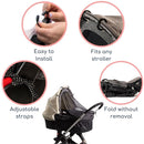 Stroller Sun Shade - Universal UV Protection Cover for Strollers Sunshade with See Through, Clip-On Sun Blocker, Sun Shield for Baby, Breathable Adjustable Fit, Full Coverage, Medium by TinyTreasures Baby Boutique