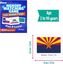 Menique U.S. States Flags Memory Matching Game – 100 Cards (50 Pairs) – Learn State Flags, Capitals & Abbreviations – Educational Card Game for Kids and Adults by TinyTreasures Baby Boutique