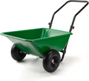 Folding Dual-Wheel Wheelbarrow,Heavy-Duty 330 LB Garden cart,10 inch Air-Filled Tires,Home Garden Yard Utility for Outdoor Lawn Yard Farm Ranch(Green) by GreenHaven Gardens