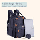 BabbleRoo Extra Large Diaper Bag Backpack, Expandable Baby Bag with Up to 50% More Capacity - Travel Essentials Baby Bag Tote with Changing Pad, Stroller Straps & Pacifier Case - Unisex, Denim Blue by TinyTreasures Baby Boutique