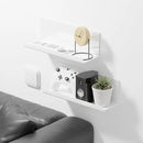 Acrylic Wall Floating Shelves Set of 2, Wall Shelves White 12 Inch Adhesive Wall Organizer Adhesive Shelf for Bathroom, Kitchen, Bedroom, Office, Gaming Room, No Damage, No Drill by CozyNest Decor
