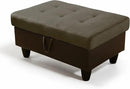 Ottoman Rectangular Storage Ottoman Bench, Flannel Footrest Stool Footstool with Lid for Living Room, Bedroom, Entryway, Taupe&Black, 35"x23.5"x17.5" by CozyNest Decor