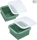 2-Cup Silicone Freezer Trays with Lids – Perfect for Meal Prep, Portion Control, and Easy Freezing-Meal Prep Container Molds for Soup,Leftovers (Green, 2 pack) by TinyTreasures Baby Boutique