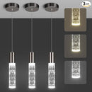 OKELI Modern Pendant Lights,3 Color LED Bubble Crystal Island Light Fixtures,Black Mini Pendant Lighting for Kitchen Island,Bar,6W,3000-6000K,ETL,3 Pack by CozyNest Decor
