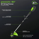Greenworks 80V 16" Brushless Cordless String Trimmer, 2.0Ah Battery and Charger Included by GreenHaven Gardens