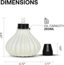 Deco Window Pack of 3 Table Torch for Indoor Outdoor Citronella Oil Tabletop Ceramic Lamp Landscape White Lantern with Fiberglass Wick & Cap for Patio Garden Yard Party Decor Light by GreenHaven Gardens