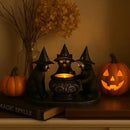 Halloween Black Cat Candle Holder, Cute Halloween Table Decor & Mantel Decoration (Black) by CozyNest Decor