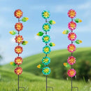 3Pack Flowers Decorative Garden Stakes,Spring Outdoor Metal Flowers Decorations,Metal Yard Art for Outside Patio Porch Decor（22.6 * 5.1IN） by CozyNest Decor
