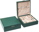 2-layer jewelry box，Jewelry Organizer with Handle，with hanging necklace hooks, detachable jewelry trays, suitable for storing a large amount of jewelry gift box (Large-Green) by TinyTreasures Baby Boutique
