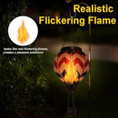 Hot Air Balloon Solar Lantern with Flickering Flame, Glass Hanging Garden Lights Outdoor Waterproof for Tree Yard Patio Mother's Day Gift, 18" H Wavy-Blue Red White by GreenHaven Gardens
