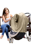 Byrd & Blume Maternity Nursing Cover Breathable Lightweight Breastfeeding Cover Wrap Shawl Scarf Poncho Full 360 (Latte, One size) by TinyTreasures Baby Boutique