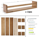 AZSKY Nursery Shelves Light Walnut Floating Book Shelf Organizer for Baby Nursery Décor Wall Book Shelves for Kids Room 24 Inch Wood Wall Ledge Shelves for Bathroom Kitchen Spice Rack a Set of 3 by TinyTreasures Baby Boutique
