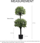 Artificial Topiary Trees Outdoor Boxwood Double Ball 40''T Potted Plants Home Decor 2 Pack by GreenHaven Gardens