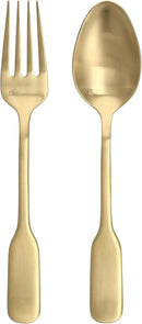 Fortessa Ashton 18/10 Stainless Steel, 2 Piece Serving Set, Brushed Gold by CozyNest Decor