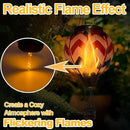 2PCS Solar Hot Air Balloon Lanterns with Flame with Shepherd's Hooks, Glass Hanging Flickering Lights Outdoor Waterproof for Garden Tree Yard Patio Mother's Day Gift, 18" H Wavy by GreenHaven Gardens