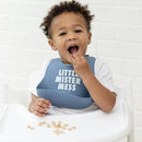Baby Bib for Eating by Bella Tunno, Waterproof Silicone Bib with Large Food Catcher, Adjustable Fit for Babies 4-12 months & Toddlers 1-3 Years, Boys & Girls, Little Mister Mess by TinyTreasures Baby Boutique