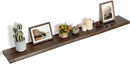 Floating Shelves for Wall Decor, Rustic Solid Elm Wood Live Edge Floating Shelves Wall Mounted, Wall Shelves with Invisible Bracket for Living Room Bathroom Bedroom Kitchen, 55 Inch, Walnut by CozyNest Decor