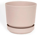 Elly Décor 10 inch Plastic Cylinder Planter Pot with Self-Watering Saucer and Drainage Hole,Lightweight & Extremely Durable, 10"x 10", Ivory by GreenHaven Gardens