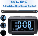 DreamSky Alarm Clock Radios for Bedrooms with Battery Backup, Large Big Numbers with Brightness Dimmer, USB Port, Bedside Digital FM Radio with Sleep Timer, Temperature, Adjustable Volume, Snooze by TinyTreasures Baby Boutique