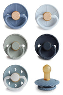 FRIGG Natural Rubber Baby Pacifier 6-Pack Endless Sea | Made in Denmark | BPA-Free (0-6 Months) by TinyTreasures Baby Boutique