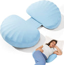 Pregnancy Pillow for Sleeping Memory Foam Pillow for Side Sleeper, Maternity Pillow Support for Back, Belly, HIPS for Pregnant Women, Portable and Adjustable Travel Wedge Pillows Cooling Blue by TinyTreasures Baby Boutique