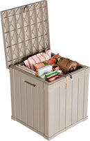 Vixzen 50 Gallon Resin Deck Box, Lockable Outdoor Storage Box for Patio Cushions Storage Furniture,Garden Tools, Pool Supplies, Weatherproof and UV Resistant- Grey by CozyNest Decor