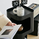 Modern Side Table,Small end Table for Small Spaces,Metal nightstand with Storage Shelf,Space-Saving Bedside Table Accent Table Drink Tables for Living Room,Bedroom.No Assembly Required by CozyNest Decor
