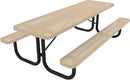Coated Outdoor Furniture Heavy-Duty Portable Outdoor Picnic Table, Thermoplastic Coated Punched Steel Commercial-Grade Patio Dining Furniture Made in America (8ft Rectangular, Tan) by GreenHaven Gardens