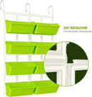 8 Pockets Vertical Planters,Wall Mounted Plastic Plant Grow Pots,Wall Pocket Planters for Indoor,Outdoor,Balcony,Garden Decoration,Light Green by CozyNest Decor