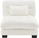 Armless Sofa W/1 Pillow - White by CozyNest Decor