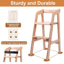 YOLEO High Chair Wooden for Toddlers Junior Childs, Sturdy Durable Dining Feeding Chair with Steps Grows with Child, Max 60kg (Natural Color) by TinyTreasures Baby Boutique