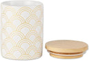 DII Kitchen Ceramics Collection, Canister Set, Mixed Print, White/Gold, 3 Piece by CozyNest Decor