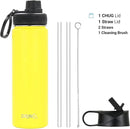 DRINCO Stainless Steel Water Bottle Spout Lid Vacuum Insulated Double Wall Water Bottle Wide Mouth (40oz 32oz 22oz 18oz 14oz) Leak Proof Keeps Cold or Hot (22 oz, 22oz Illuminating Yellow) by CozyNest Decor