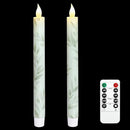 Willow Leaf Flameless Taper Candles with Remote & Timer Real Wax LED Taper Candles Flickering Candlesticks Battery Operated Candle for Home Wedding Party Summer Fall Christmas Decor 2 Pack 9.6" by CozyNest Decor