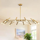 Gold Modern Chandelier 39.4" Large Chandelier Lighting Adjustable Ceiling Pendant Light 12 Light Pendant Light Fixtures for Living Room Dining Room Foyer by CozyNest Decor