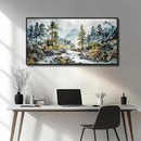PHAOHUAXM Large Wall Art For Bedroom Wall Decor For Living Room Office Home Decoration Rivulet View Painting Forest Tree Landscape Watercolour Canvas Pictures Ready To Hang Black Framed 20x40 In by CozyNest Decor