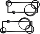 OYEFLY 2 Pcs Metal Abstract Wall Art,Modern Geometric Decor (Black, style 2) by CozyNest Decor