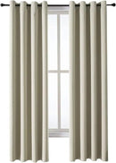ChrisDowa Grommet Room Darkening Curtains for Bedroom and Living Room - 2 Panels Set Thermal Insulated Blackout Curtains (Beige, 52W x 84L) by CozyNest Decor